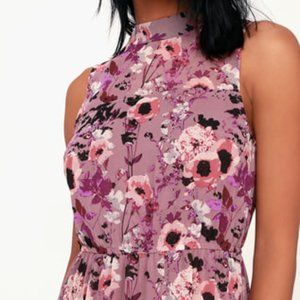 Lulus Floral Print Pink Dress